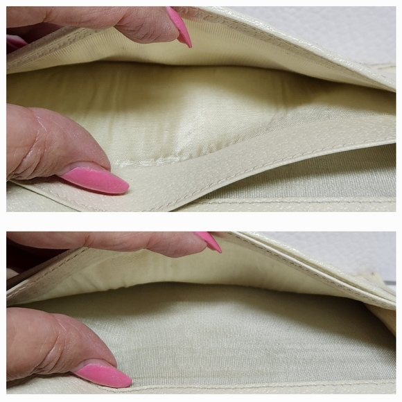 GUCCI G Clasp Continental Pebble Grain Ivory Leather Wallet Auth #035.2778.2097 - Picture 12 of 16